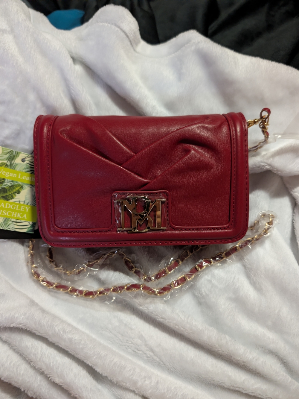 Badgley Mischka Small Pleated Crossbody Bag